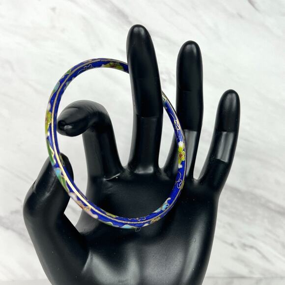 Vintage Blue Cloissone Bangle Bracelet - Picture 1 of 7